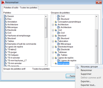 AutoCAD Gérer et importer des palettes d’outils