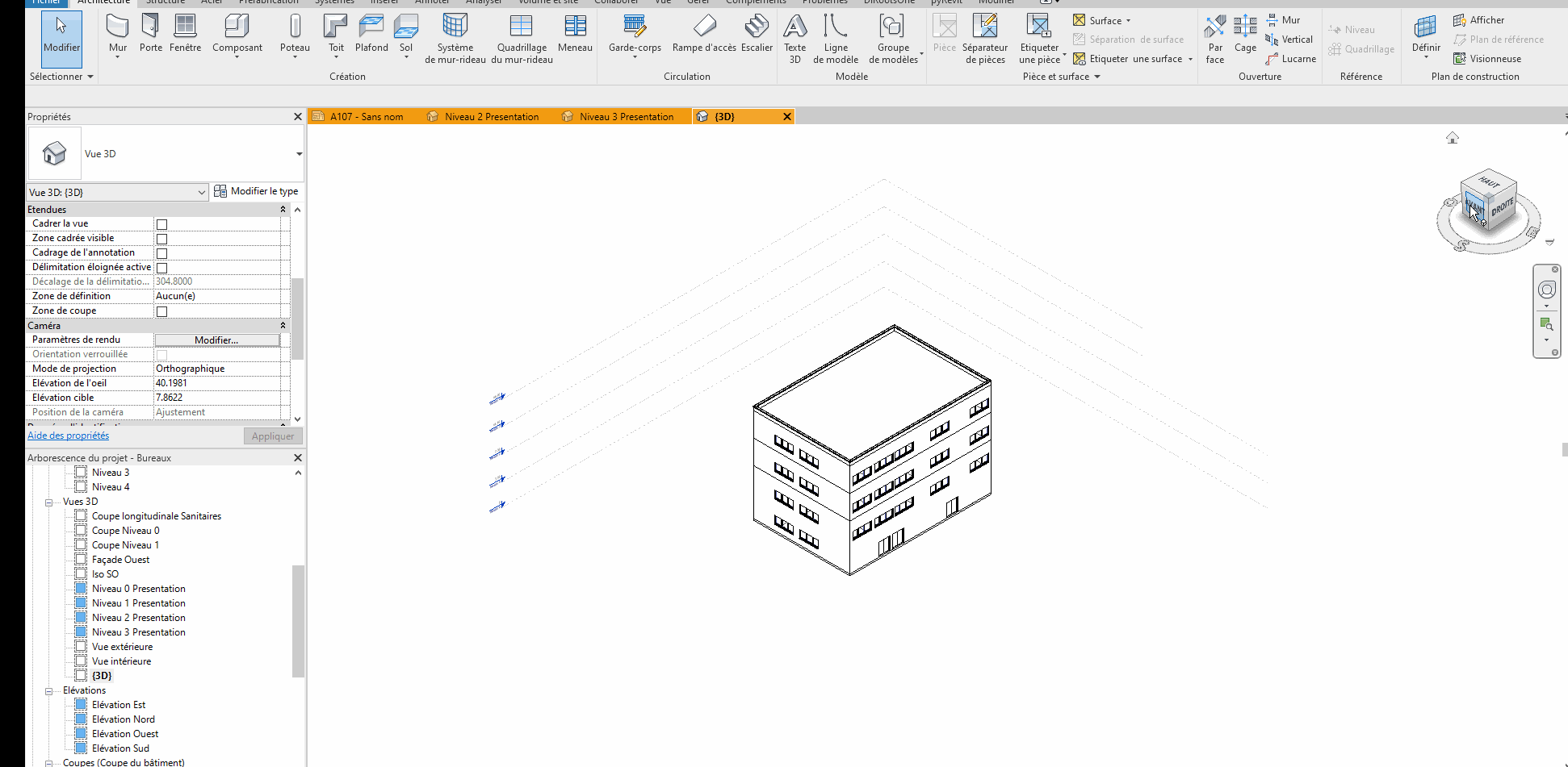 Calendrier 3D avec des zones de texte pour présentations