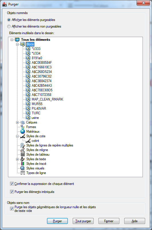 Suppression des objets AEC d’un fichier DWG