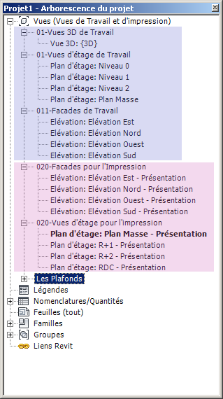 Revit personnaliser arborescence