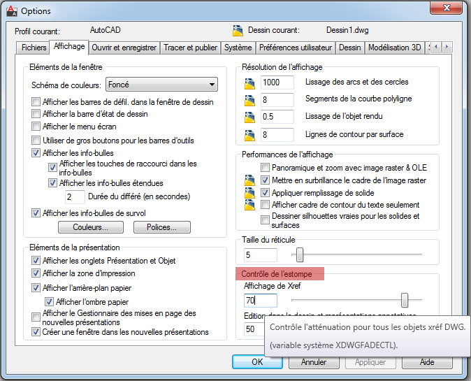 estompage des XREF