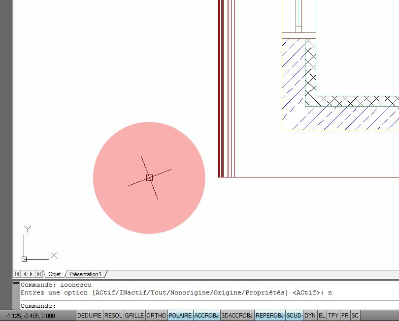 Autocad curseur incliné