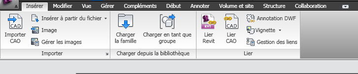 Revit Onglets du ruban