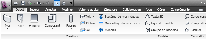 Revit Onglets du ruban