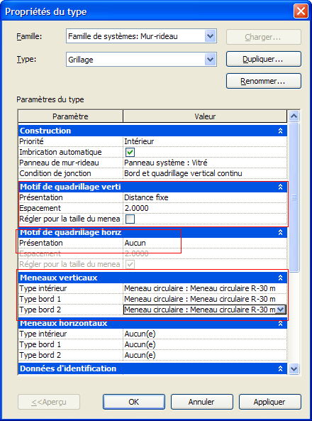 Revit clôture grillagée