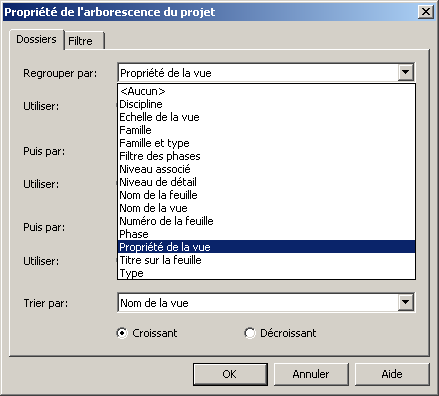 Revit personnaliser arborescence