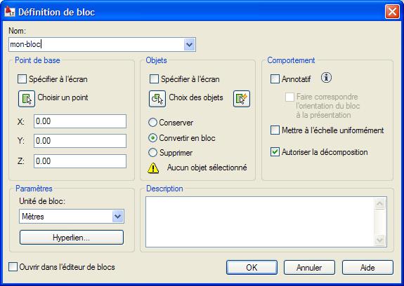 Autocad Insertion de bloc et problème d'unité