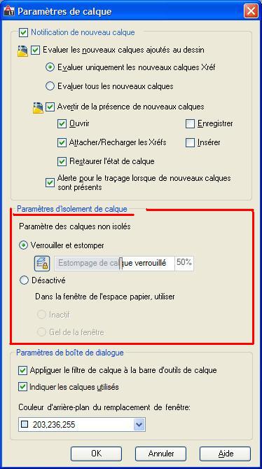 autocad isoler calques