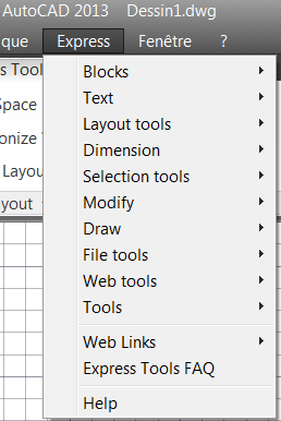 AutoCAD menu express