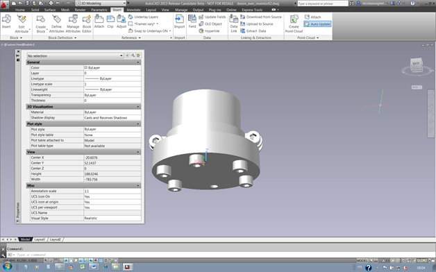 Les nouveautés 3D d'AutoCAD 2013