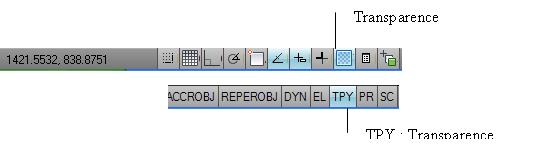 autocad transparence