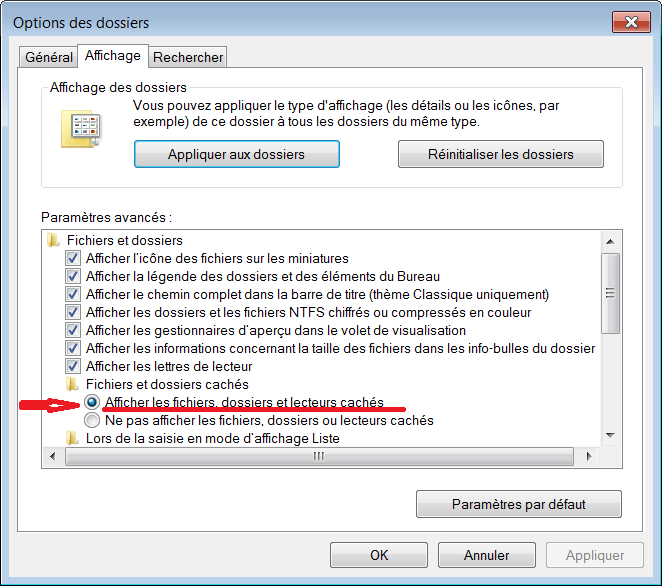 autocad windows fichiers cachés