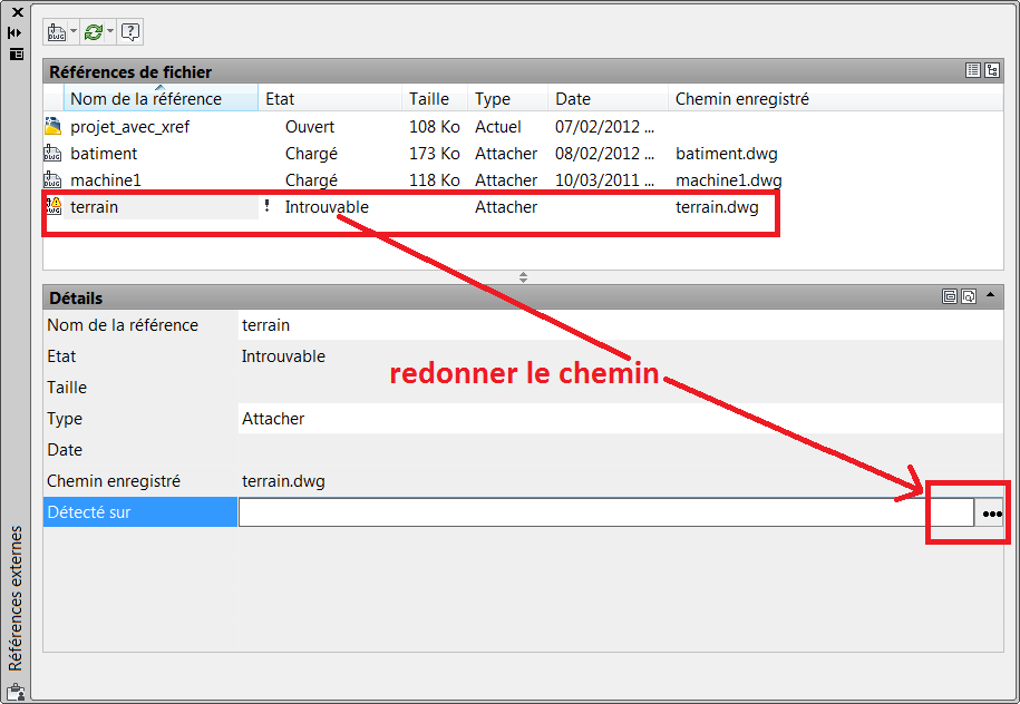 Autocad Les xref sont absentes