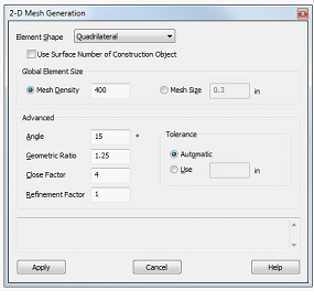 maillage automatique 2D dans Autodesk Simulation Mechanical