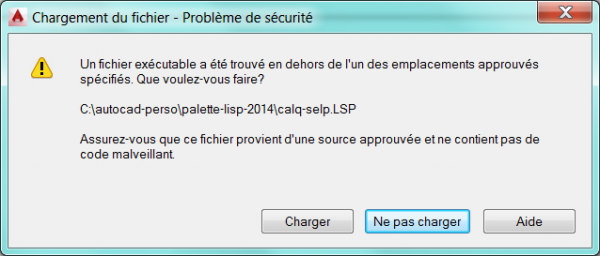 Autocad Charger un programme autolisp