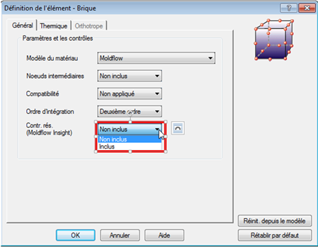 matériau Moldflow dans simulation mechanical