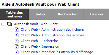 aide du Client Web Autodesk Vault 2013