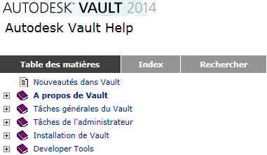 aide d'Autodesk Vault 2014