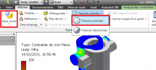 Contrainte de Von Mises dans Inventor 2014