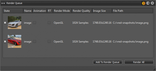 Problème Render Queue VRED 2015 SP2