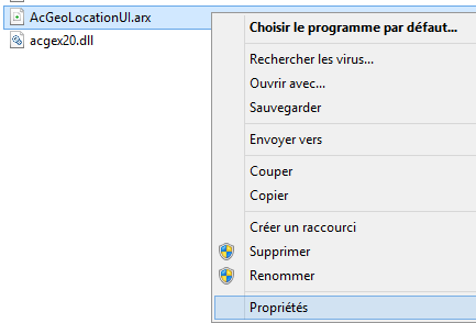 AutoCAD correctif pour la Geolocalisation