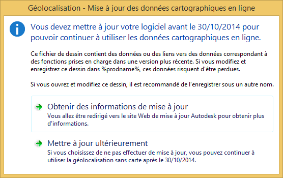 gAutoCAD correctif pour la Geolocalisation