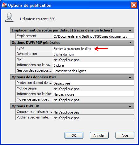 autocad pdf multi-feuilles